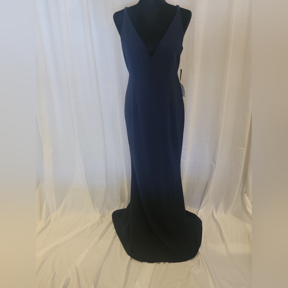 Lulus Melora Navy Blue Sleeveless Maxi Dress, Large